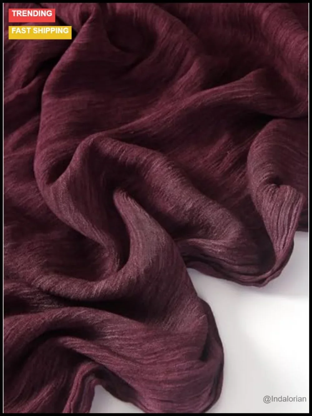 Lightweight Rayon Scarf – Cotton Linen Texture Crinkle Wrap Shawl Hijab